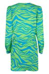 Crás - Kjole - Yvonne Dress - Zebra Green/Blue