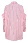 Crás - Skjorte - Flowercras Shirt - Pink Blue Stripe