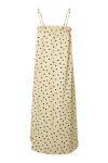 Pieces - Kjole - Parker Strap Midi Dress - French Vanilla Brown polka dots (Levering midt maj)