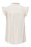 JDY - Top - Say S/L Linen Frill Top - Snow White