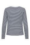 JDY - Bluse - Pisa L/S Print Top - Cloud Dancer/Sky Captain Stripes/BS Heart
