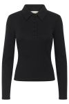 Gestuz - Top - Drew Ls Polo Top - Black