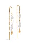 Enamel - Øreringe - Sofia - White and Pearls - Guld