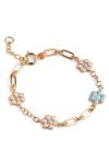 ❤︎ Enamel - Armbånd - Blossom Bracelet - Orange/Beige/Light blue/Light pink