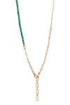 Enamel - Halskæde - Necklace Gabriella - Green/Peach/Pearl