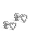 ❤︎ Enamel - Øreringe - Studs Organic Heart - Silver