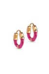 Enamel - Øreringe - Hoops Lina Small - Fuchsia Pink