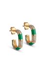Enamel - Øreringe - Hoops Oline - Grass Green and Clear