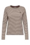 JDY - Bluse - Pisa L/S Print Top - Coffee Bean - Sandshell Stripes/Coffee Bean Heart