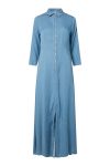Y.A.S - Kjole - Savanna 3/4 Long Chambray Dress - Ex Skyway