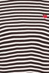 JDY - T-shirt - Pisa S/S Print top - Cloud Dancer - Chicory Coffee stripes - Red heart