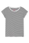 Mads Nørgaard - T-shirt - Fine Jersey Stripe Teasy Tee FAV - White/Black