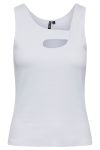 Pieces - Top - Maggy Cut Out - Bright White - Ditte Estrup