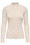 JDY - Bluse - JDYFransiska Life L/S Hi-Nck Aop Top - Whitecap Gray Pink Lady Flower 