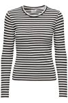 JDY - Bluse - Fransiska L/S Stripe - Cloud Dancer/Black