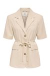 JDY - Blazer - Naomi Linen S/S Belt Blazer - Wheat (Levering midt april)