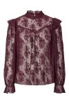 Pieces - Bluse - Nussa LS Lace Blouse - Winetasting (Levering midt november)