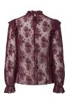 Pieces - Bluse - Nussa LS Lace Blouse - Winetasting (Levering midt november)