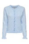 JDY - Cardigan - Letty L/S On Frill Cardigan - Cashmere Blue/Melange