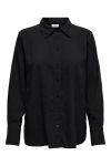 JDY - Skjorte - Say L/S Linen Loose Shirt - Black