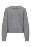 JDY - Strik - April Life L/S Pearl Collar - Medium Grey Melange