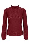 JDY - Bluse - Cathinka L/S Frill Top - Cabernet