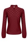JDY - Bluse - Cathinka L/S Frill Top - Cabernet