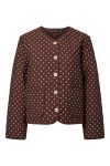Pieces - Jakke - Gabby Quilt Jacket - Chicory Coffee Dots (Levering midt marts)