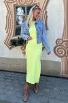 Gestuz - Kjole - DrewGZ SL Long Dress - Sunny Lime
