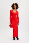 Gestuz - Kjole - MonaGZ V-neck Long Dress - Red Alert