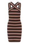 Gestuz - Kjole - ShilaGZ Short Dress - Brown/Black Striped