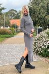 Gestuz - Kjole - SilviGZ LS Long Dress - Nickel