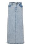 Gestuz - Nederdel - JaniceGZ Long Skirt - Washed Mid Blue