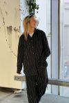 Gestuz - Skjorte - FrylaGZ P LS Shirt - Black Pinstripe