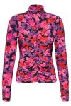 Gestuz - Bluse - AshaGZ P LS Rollneck Blouse - Pink Purple Flower