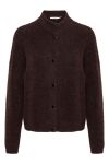 Gestuz - Cardigan - Alpha Short Cardigan - Deep Brown Melange