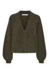 Gestuz - Strik - AlphaGZ V-cardigan NOOS - Dark Olive Mélange