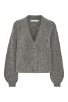 Gestuz - Strik - AlphaGZ V-Cardigan NOOS - Stone Grey Mélange