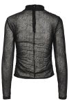 Gestuz - Bluse - GlimmaGZ High Neck Blouse - Black glitter