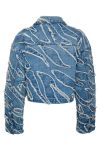 Gestuz - Jakke - LarisaGZ Short Jacket - Frayered Denim Blue