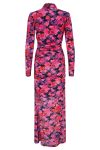 Gestuz - Kjole - AshaGZ P High Neck Long Dress - Pink Purple Flower