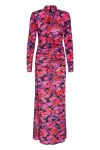 Gestuz - Kjole - AshaGZ P High Neck Long Dress - Pink Purple Flower