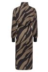 Gestuz - Kjole - Bothilde Midi Dress - Maxi Zebra Black/Walnut
