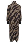 Gestuz - Kjole - Bothilde Midi Dress - Maxi Zebra Black/Walnut