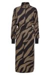 Gestuz - Kjole - Bothilde Midi Dress - Maxi Zebra Black/Walnut