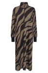 Gestuz - Kjole - Bothilde Midi Dress - Maxi Zebra Black/Walnut