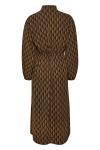 Gestuz - Kjole - LithildeGZ Long Dress - Brown Graphical Logo
