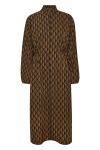 Gestuz - Kjole - LithildeGZ Long Dress - Brown Graphical Logo