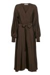 Gestuz - Kjole - Luella Wrap Dress - Coffee Bean
