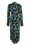 Gestuz - Kjole - PiaGZ P midi dress - Flower army blue (Levering i januar)